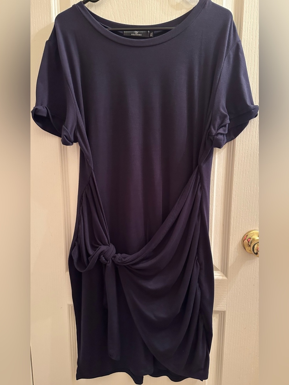 Lillusory Navy Knot-Detail T-Shirt Dress